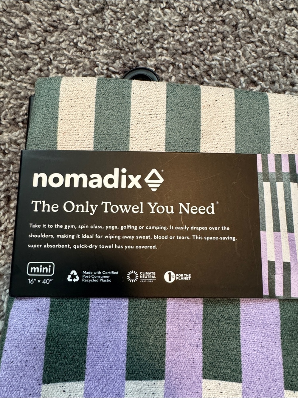 Nomadix Towel Striped Elevate Lavendar - Picture 2 of 4